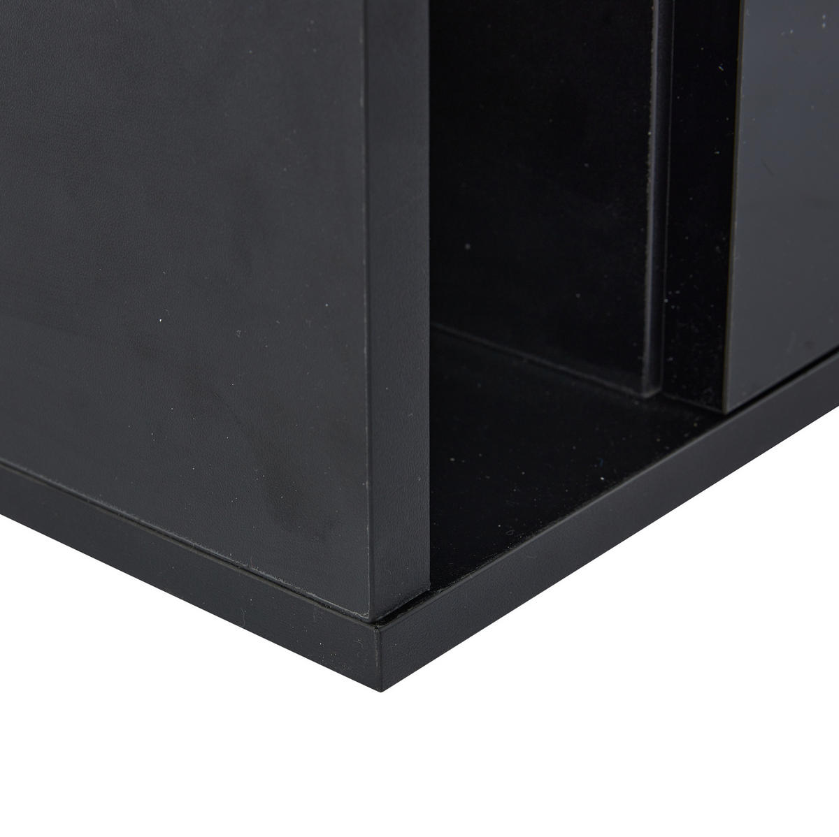 COUCHTISCH aus Spanplatte+gehärtetem Glas 100x50x40 cm in Schwarz mit LED - Schwarz, Holzwerkstoff (100/50/40cm) - Modfu