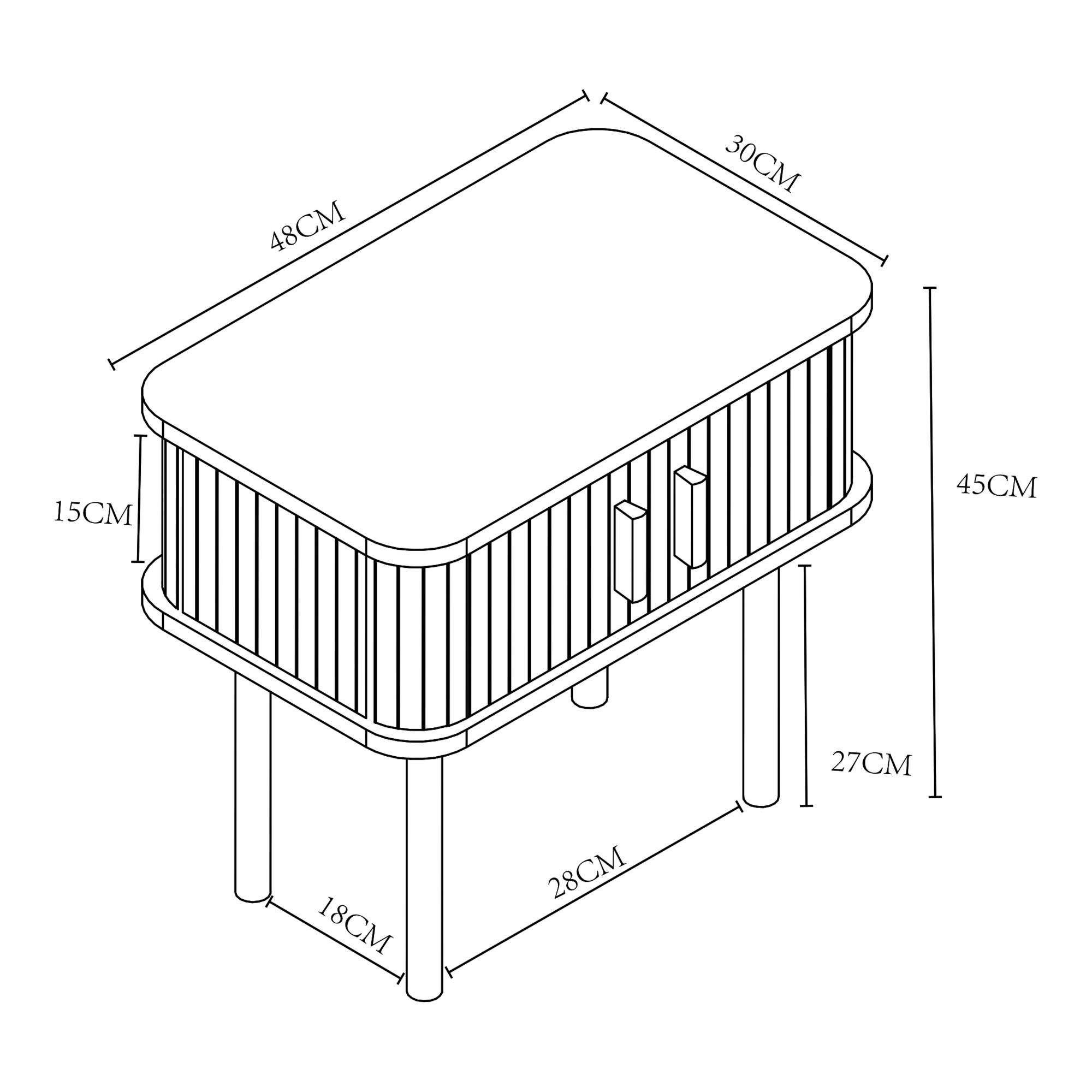 BEISTELLTISCH Tvedestrand - Schwarz/Naturfarben, Holzwerkstoff/Metall (48/30/45cm) - [en.casa]