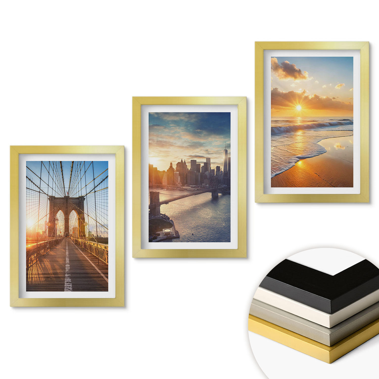 ArtPrintCave Wandbilder Gold 20x30 cm