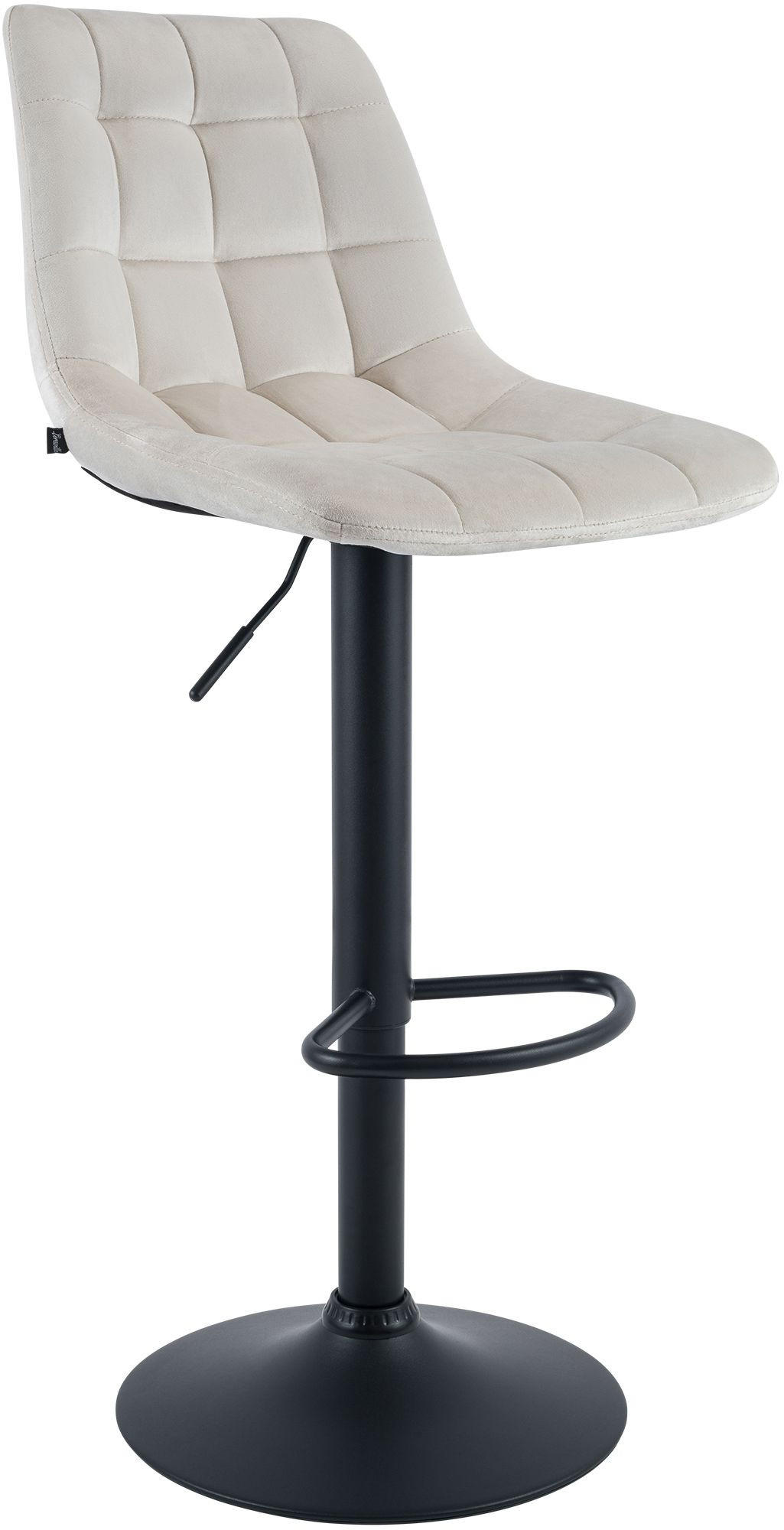BARHOCKER Samt Creme - Creme/Schwarz, Textil/Metall (44/108/50cm) - CLP