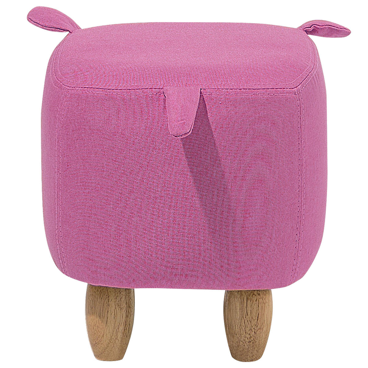 HOCKER Piggy 32/50/35 cm - Pink, Kunststoff/Textil (50/35/32cm) - Beliani