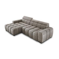ECKSOFA OMBO 285x168x77/97 cm, Links, Schlaffunktion, elektr. Sitz, Kopfstützen, hydrophober EDEN-Stoff – Grau - Grau, Holz/Textil (168/285cm) - DomoHome