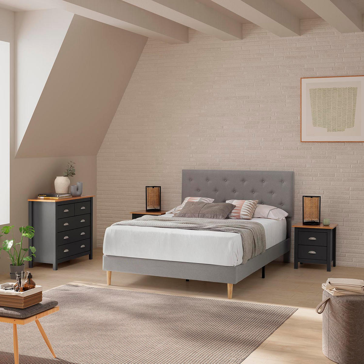 POLSTERBETT 90x190 cm Rosi, Hellgrau - Hellgrau, Textil (90/190cm) - VS Venta-stock