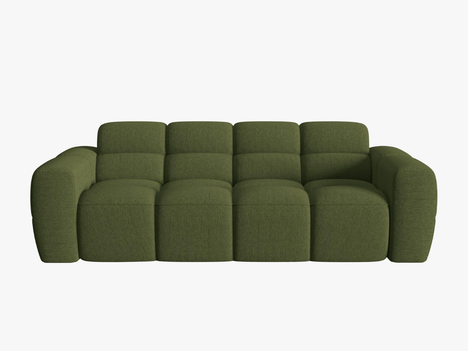 SOFA Lisa aus strukturiertem Stoff grün meliert 3 Sitzplätze - Grün, Textil (101/77/216cm) - Micadoni