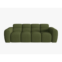 SOFA Lisa aus strukturiertem Stoff grün meliert 3 Sitzplätze - Grün, Textil (101/77/216cm) - Micadoni