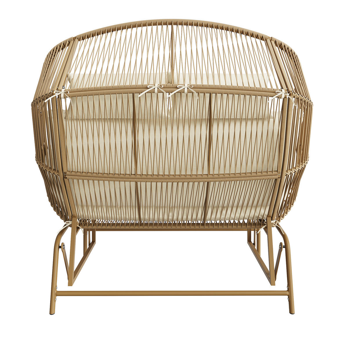 HÄNGESESSEL 2 Personen Holzfarbe Für Garten Balkon Terrasse - Naturfarben, Metall (85/143/145cm) - FLIEKS