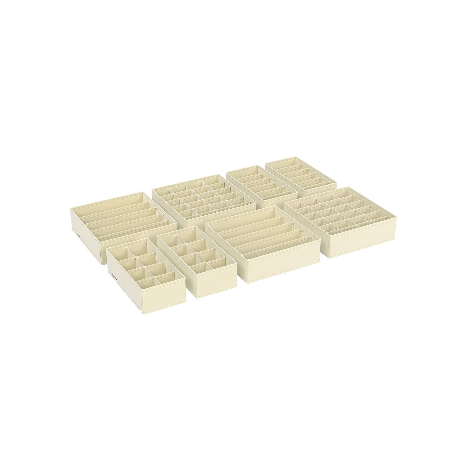 AUFBEWAHRUNGSBOXEN FÜR UNTERWÄSCHE FREETOWN 8ER-SET - Beige, Textil (32/32/10cm) - Hansiro