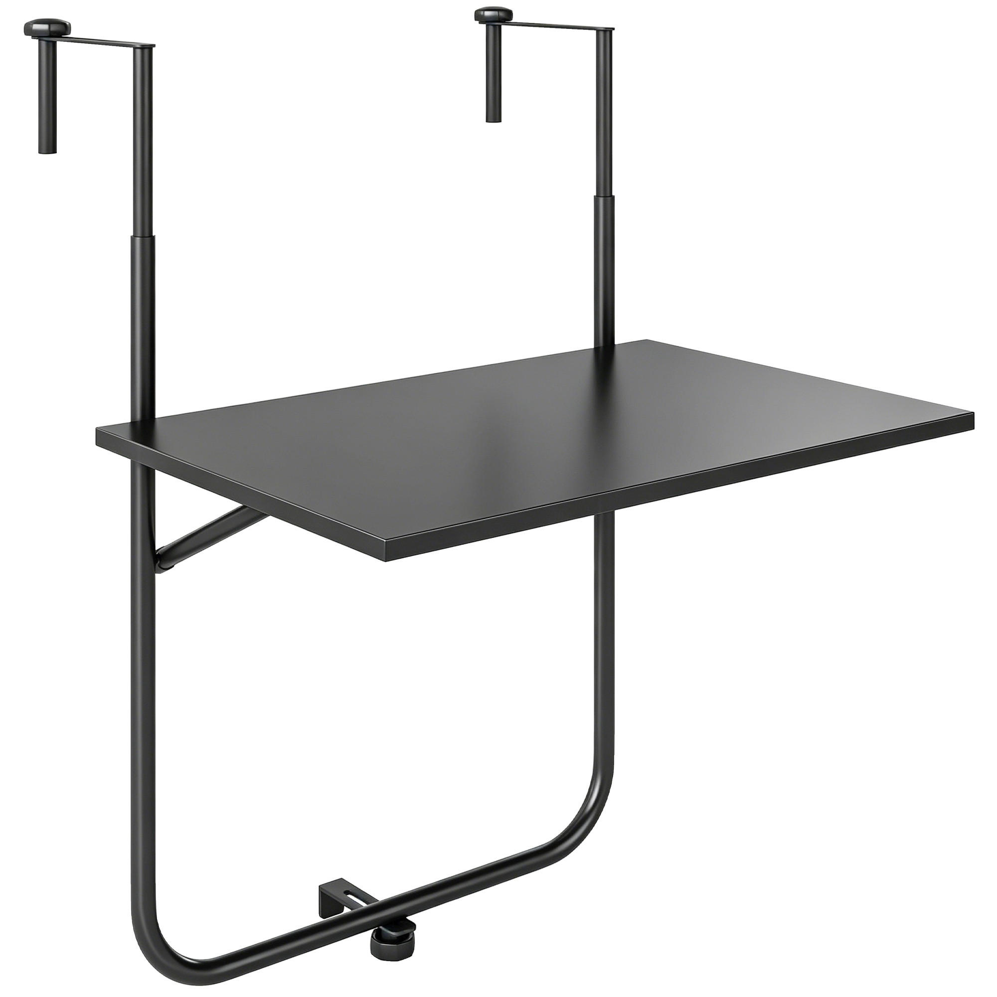 BALKONHÄNGETISCH, Schwarz, Metall - Schwarz, Metall (62/60/85.5cm) - Outsunny