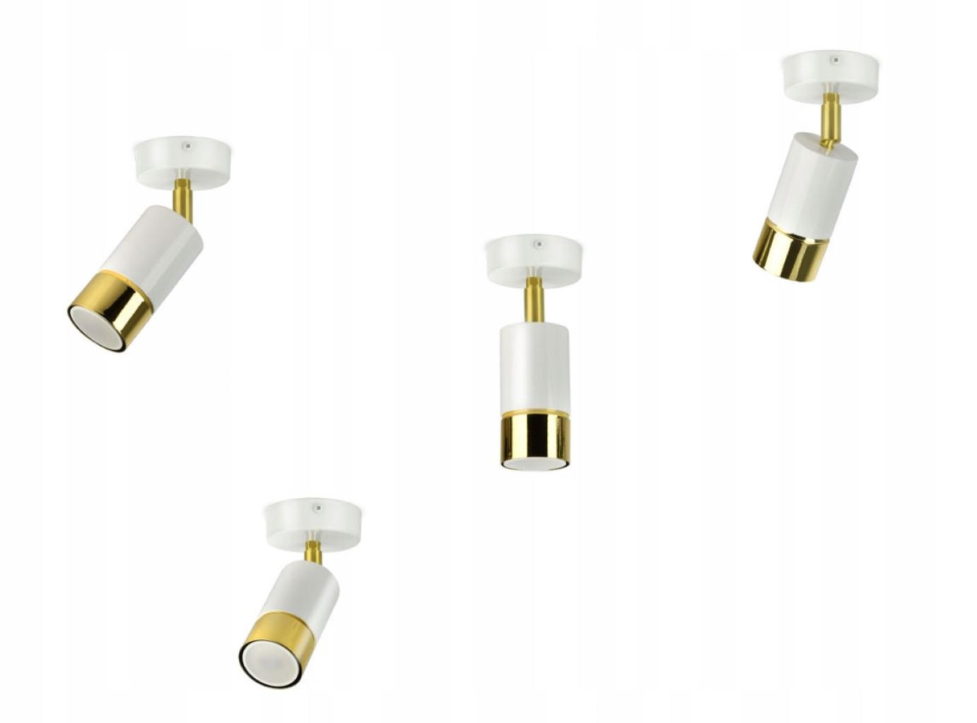 DECKENLEUCHTE Milano Spot - Weiß Hochglanz/Goldfarben, Metall (8/8/18cm) - kiki design