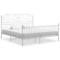 BETTGESTELL Weiss Metall 180/200 Cm - Weiß, Naturmaterialen (180/200cm) - vidaXL