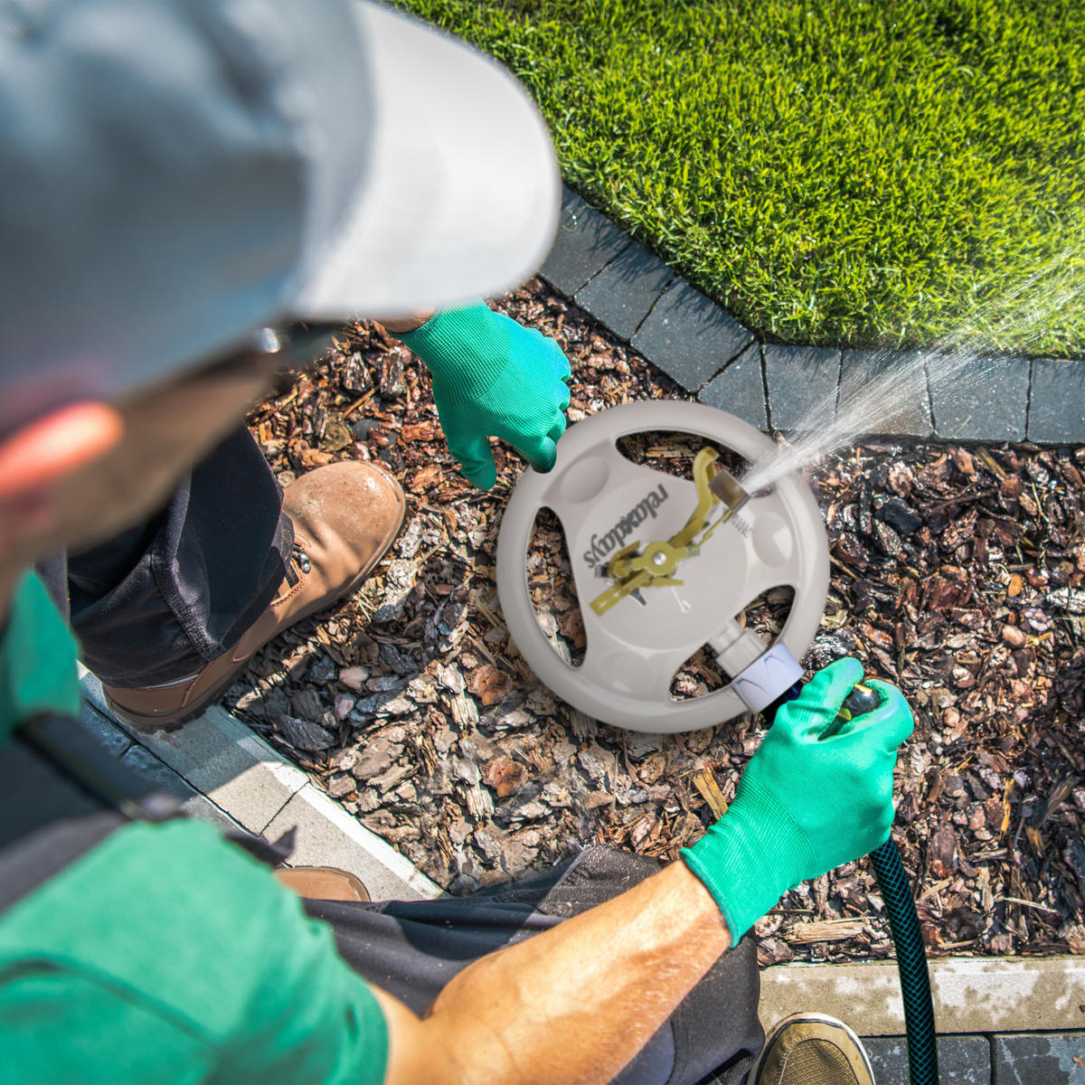 RASENSPRENGER - Grau, Kunststoff/Metall (22/16/22cm) - Relaxdays