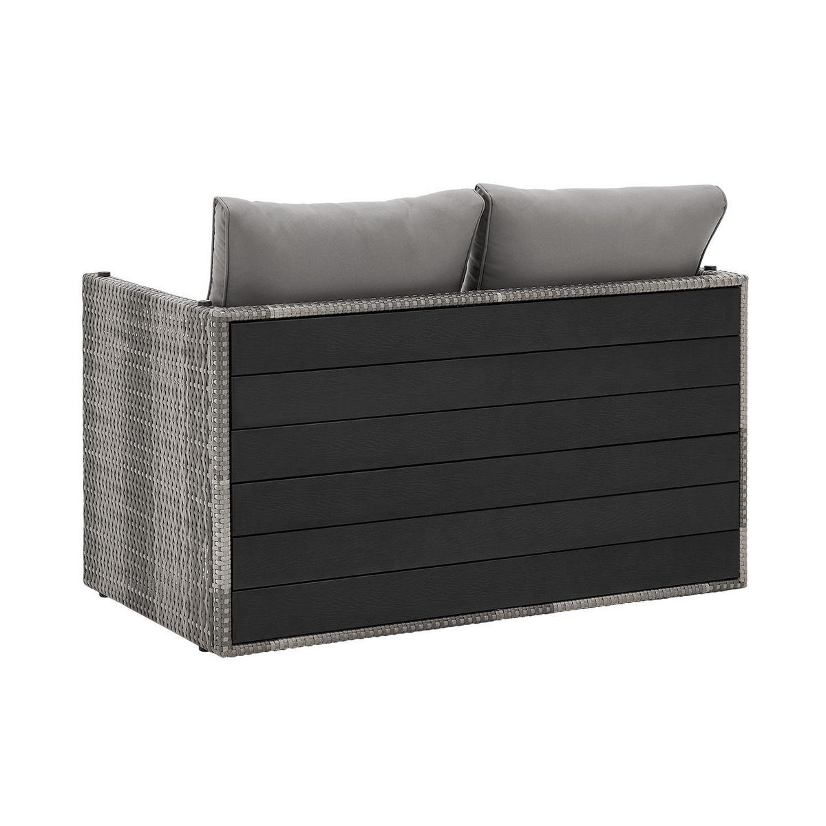 GARTENMÖBELSET Jamaika grau (4-tlg.) - Grau, Kunststoff/Metall - Juskys