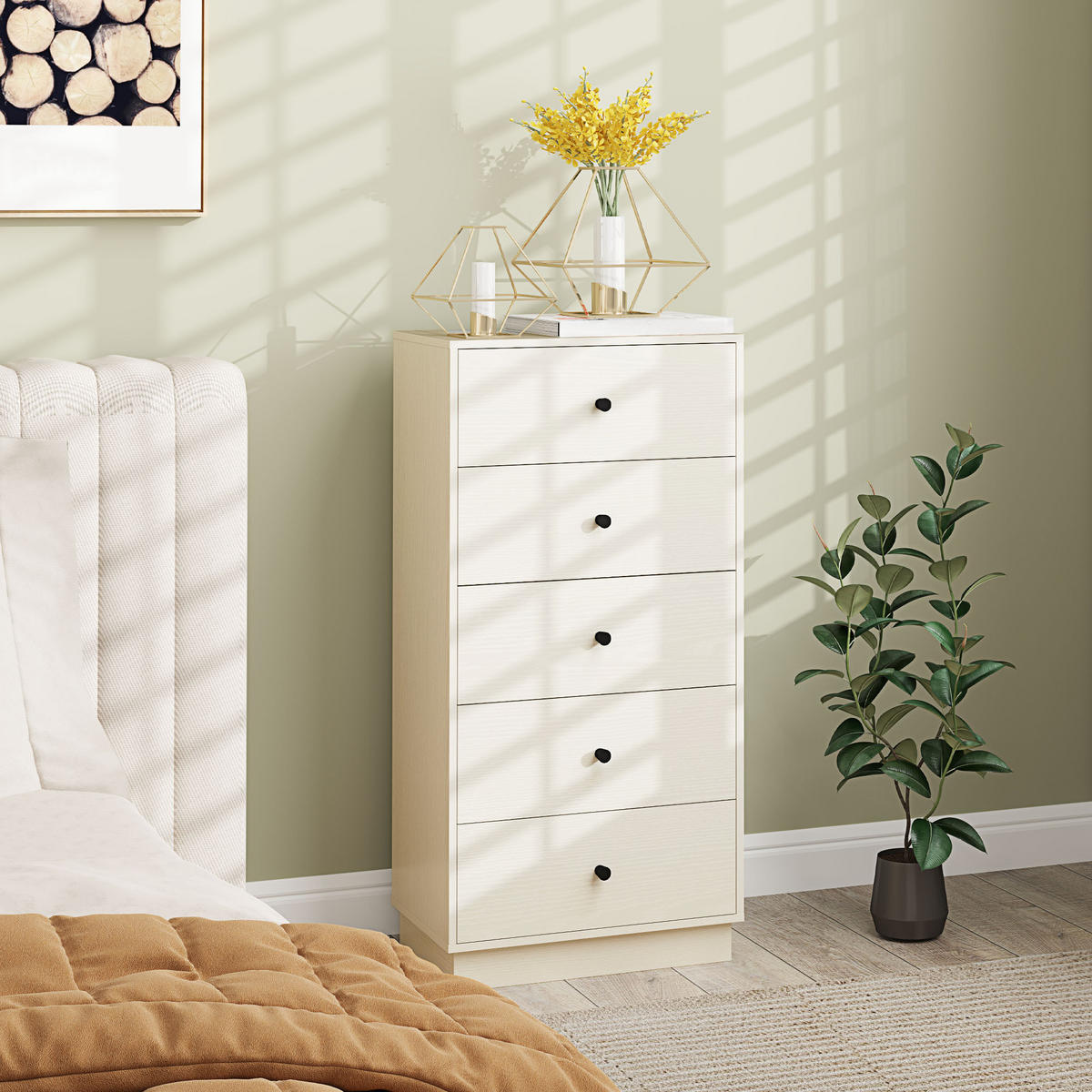 KOMMODE Creme 47/29/95 cm - Creme, Holzwerkstoff (47/95/29cm) - PANGIVO