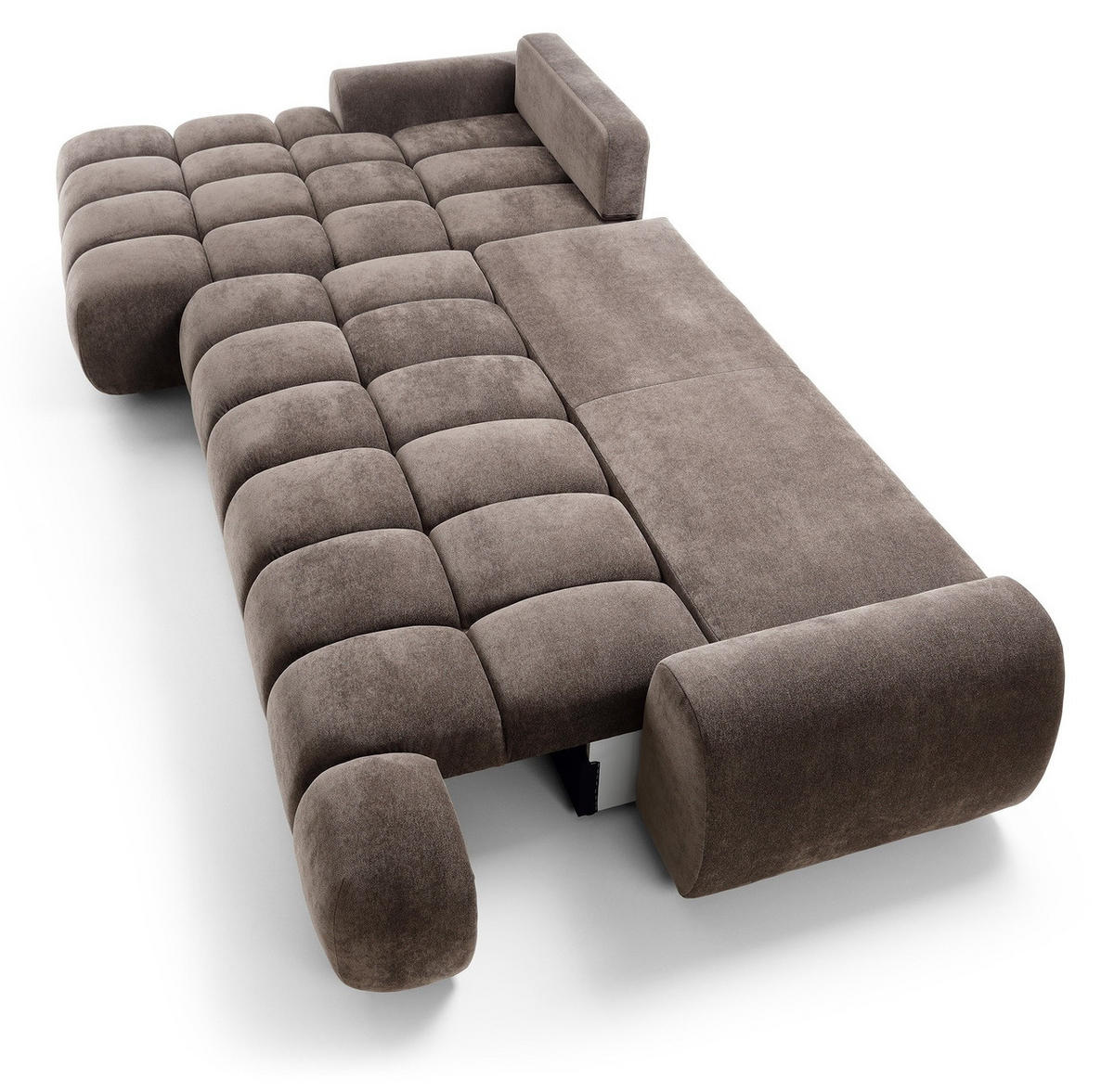 ECKSOFA 340 cm Valerio II, Schlaffunktion, Bettkasten, Links, Braun - Braun, Holz (340/177cm) - Emporius