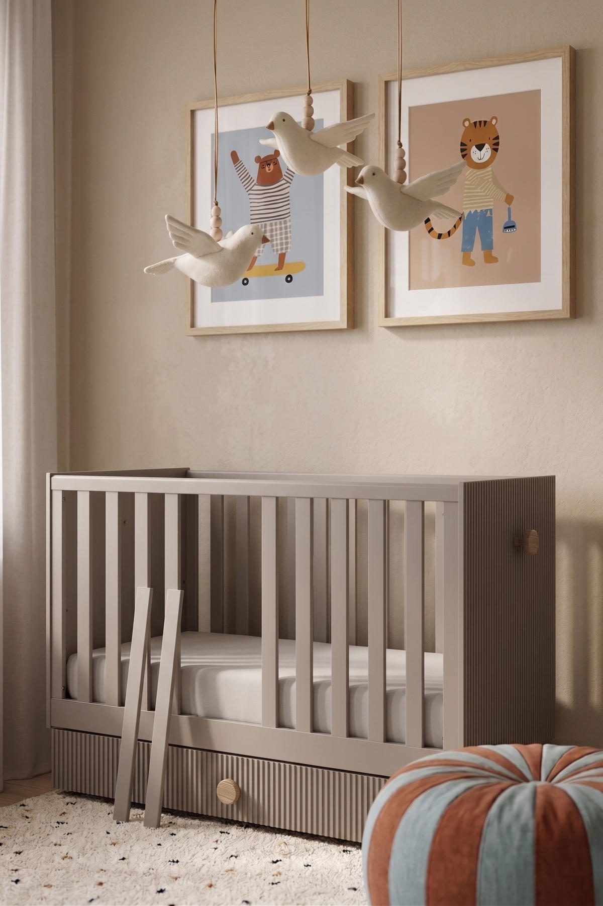 BABYBETT Bebella - Beige, Naturmaterialien (60/120cm) - kiki design