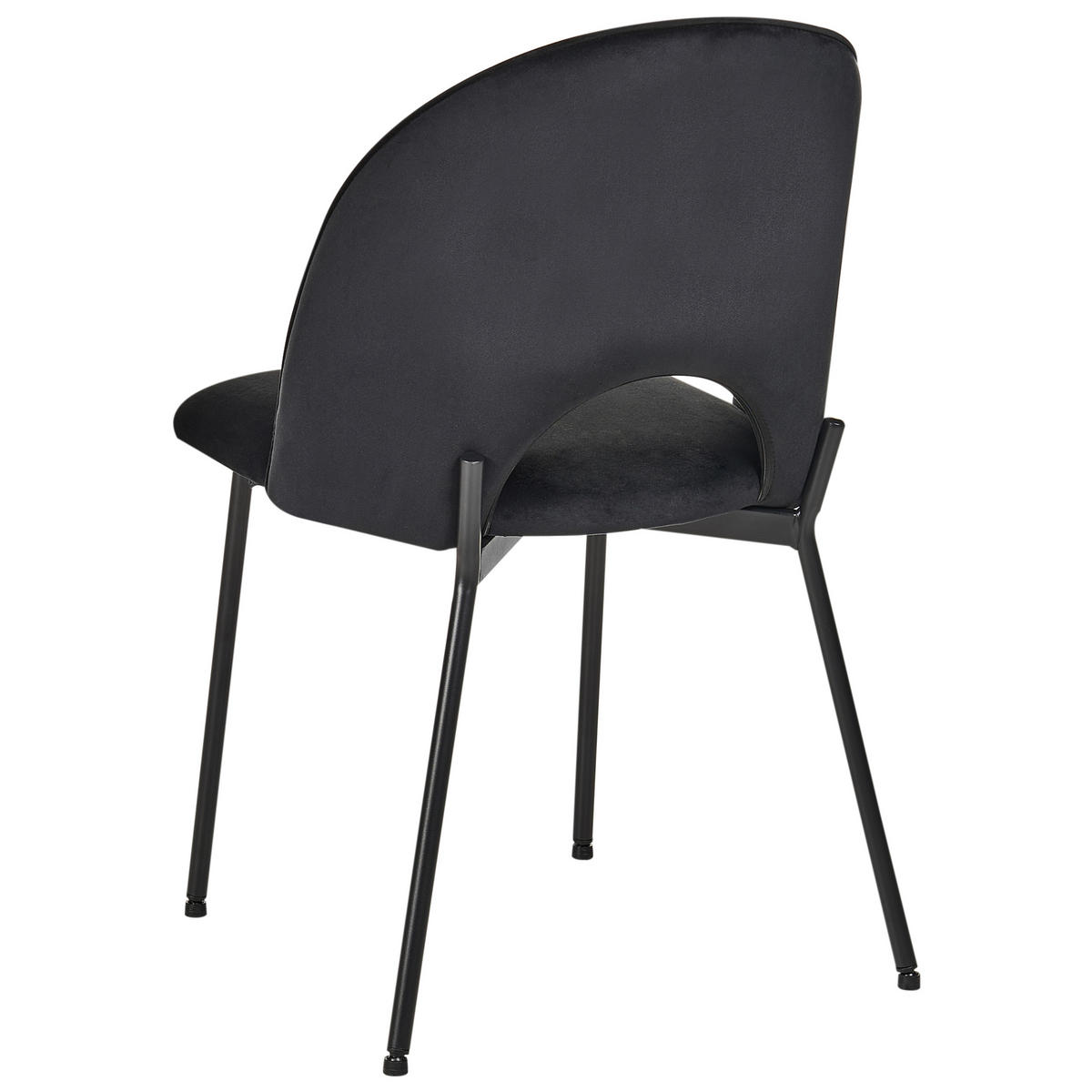 ÉTKEZŐSZÉK 2 darabos Szett Bársony Fekete Covelo - fekete, textil/fém (48/83/53cm) - Beliani
