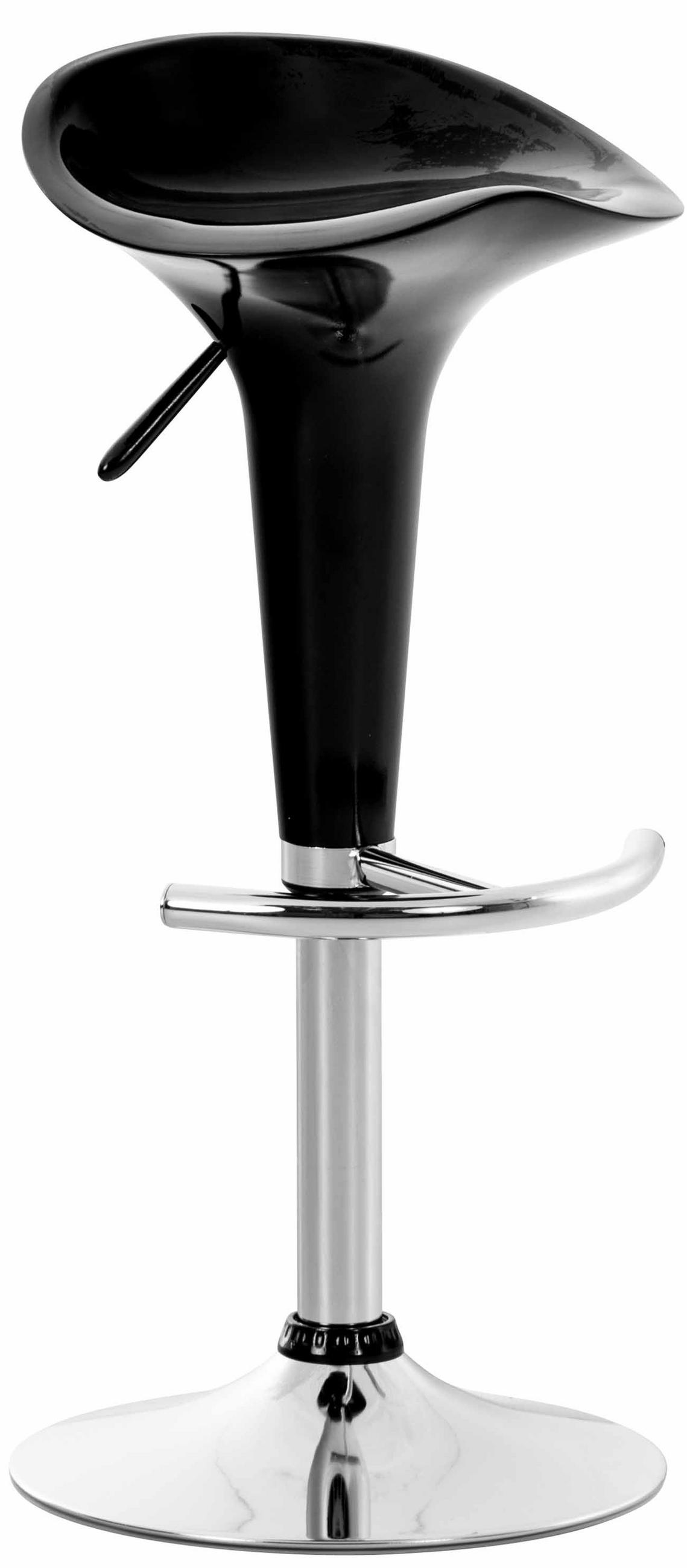 BARHOCKER Kunststoff Schwarz - Chromfarben/Schwarz, Kunststoff/Metall (37/87/37cm) - CLP
