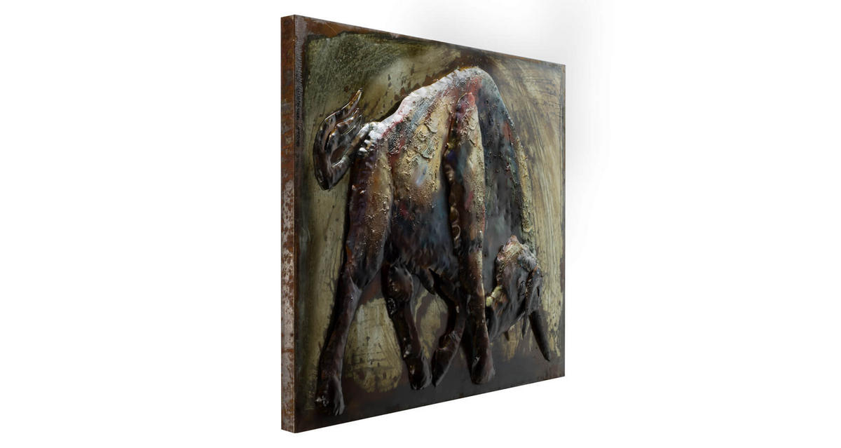 METALLBILD Rot 100/70 cm - Rot/Braun, Metall (7.8/70cm) - KUNSTLOFT