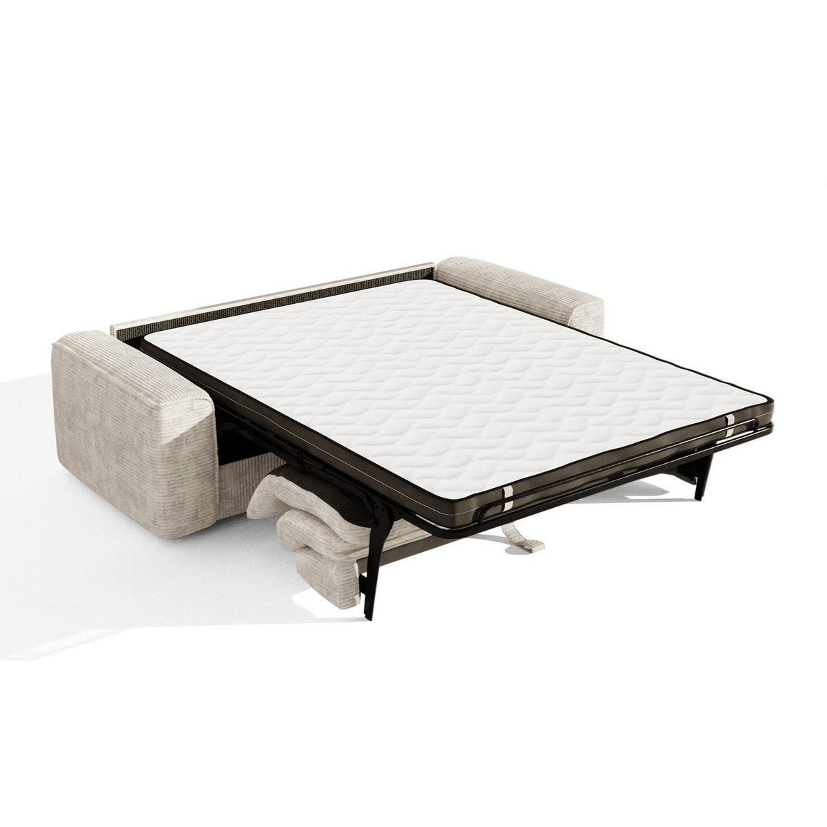 SCHLAFSOFA Express COMO Cord Creme 236cm - Creme, Textil (236/78/100cm) - Premium Interiors