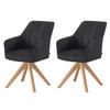 ESSZIMMERSTUHL THOMAS-ELLY 2er-Set 360°drehbar - Schwarz, Holz/Textil (57/85/62cm) - DUBI Möbel