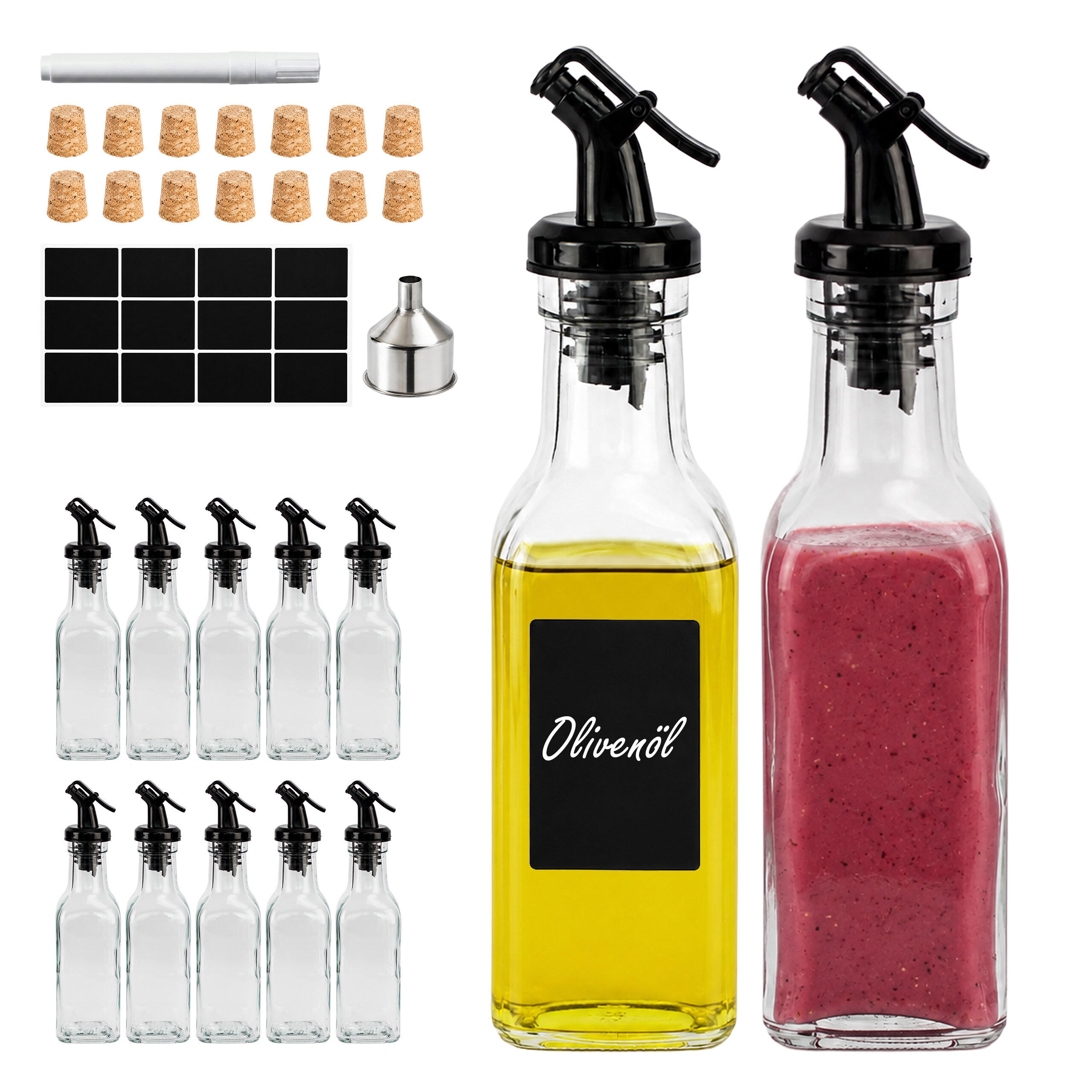Relaxdays LÁHEV Transparentní Černá 12ks-Set 150 ml