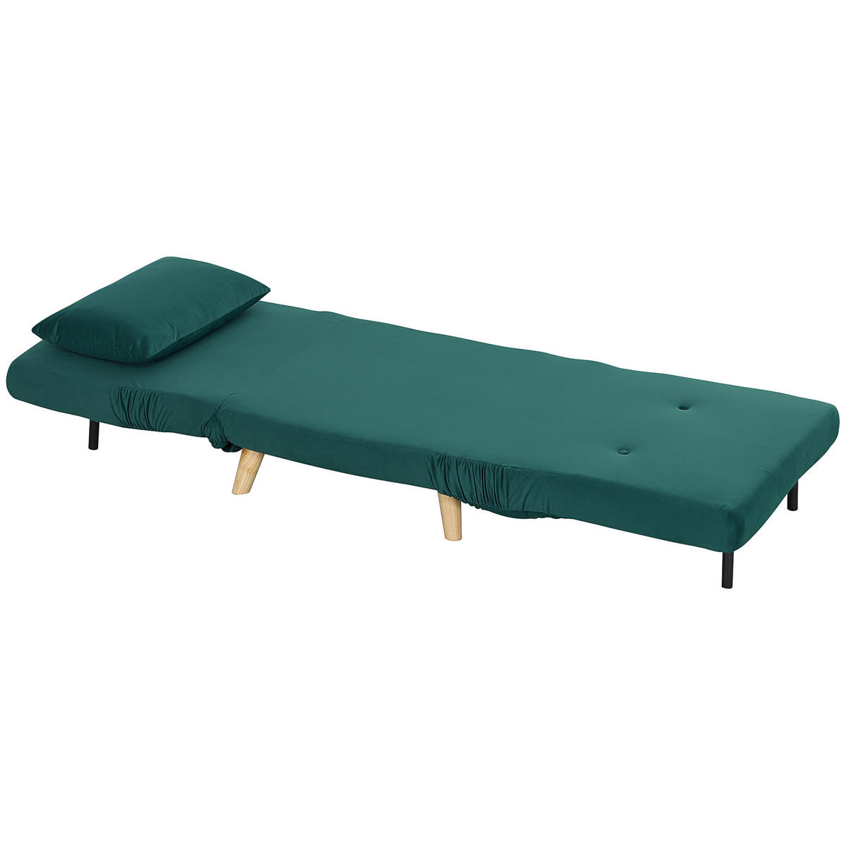 SCHLAFSESSEL DE-08193 mit Bettfunktion, Samtoptik, 6-fach verstellbar Dunkelgrün - Dunkelgrün, Metall (78/79/72cm) - ComfortXL