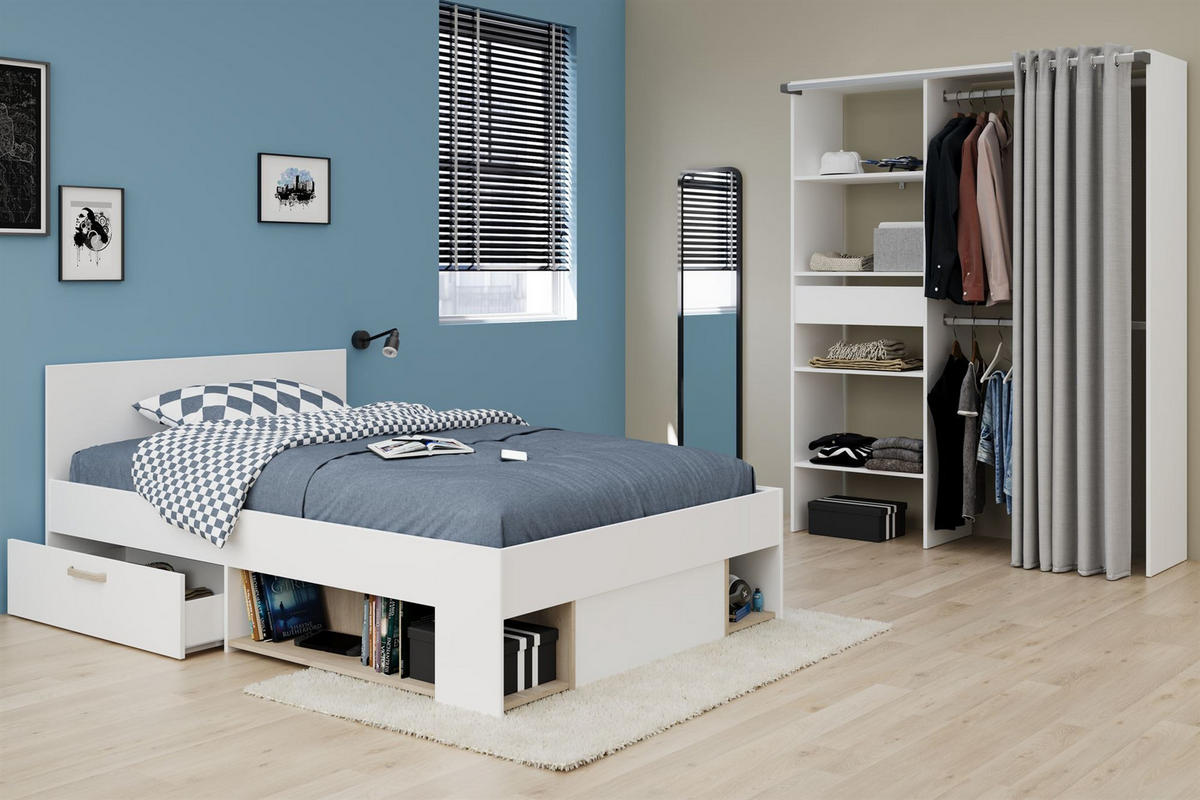 KINDERZIMMER SET Parisot Achille 2-tlg. Holzdekor Weiß/Eiche - Eichefarben/Weiß, Kunststoff (100/1/200cm) - 58aufmkessel
