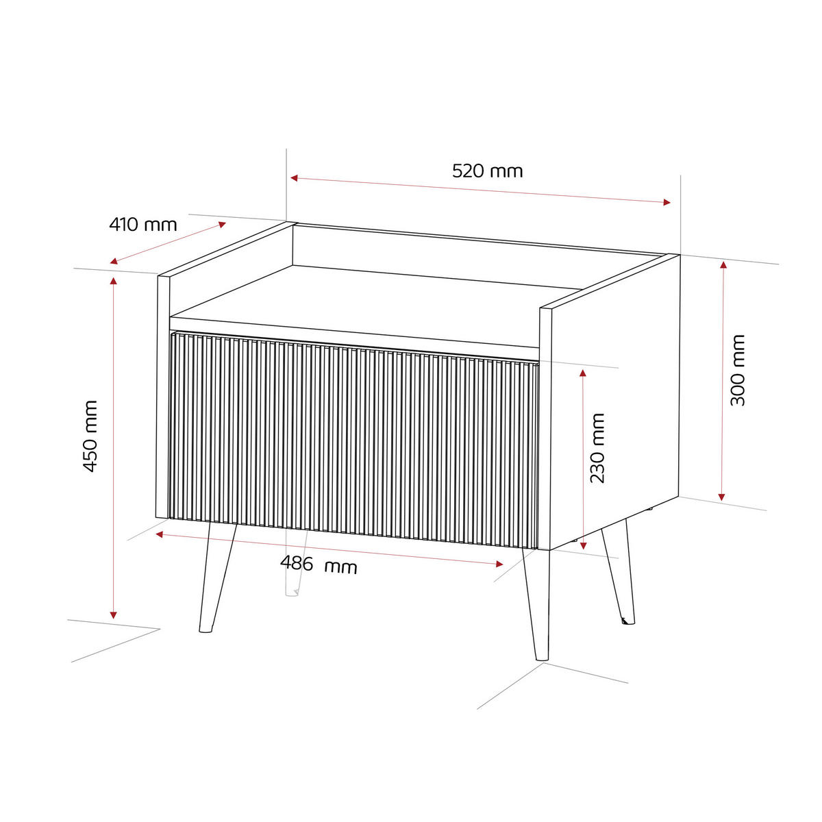 NACHTSCHRANK SCALA 52/41/45 cm Kaschmir - Kaschmir/Schwarz, Holzwerkstoff/Metall (52/45/41cm) - Idohome