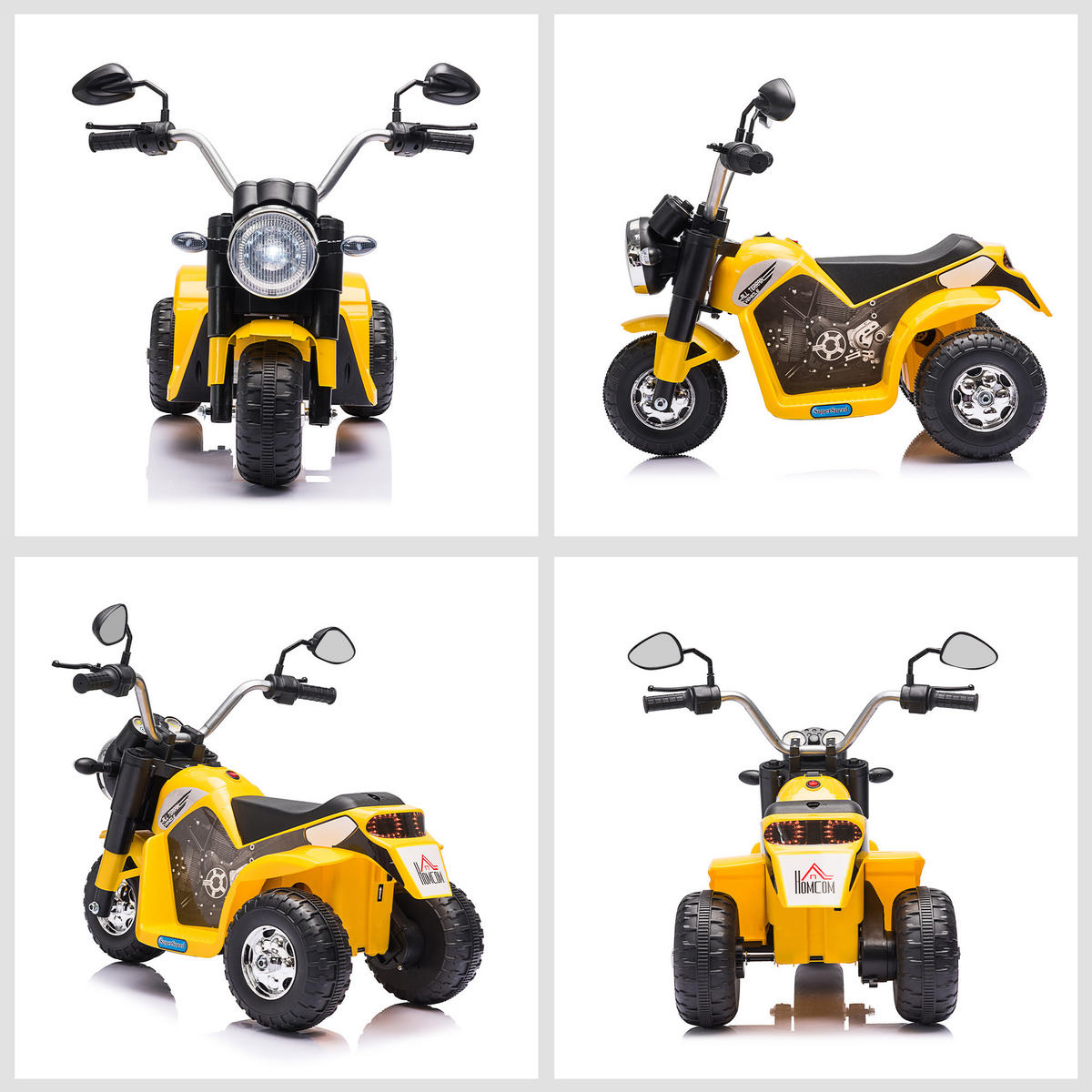 ELEKTRO-MOTORRAD DE-12998 3 Räder Gelb/Schwarz - Gelb, Kunststoff (72/57/56cm) - ComfortXL