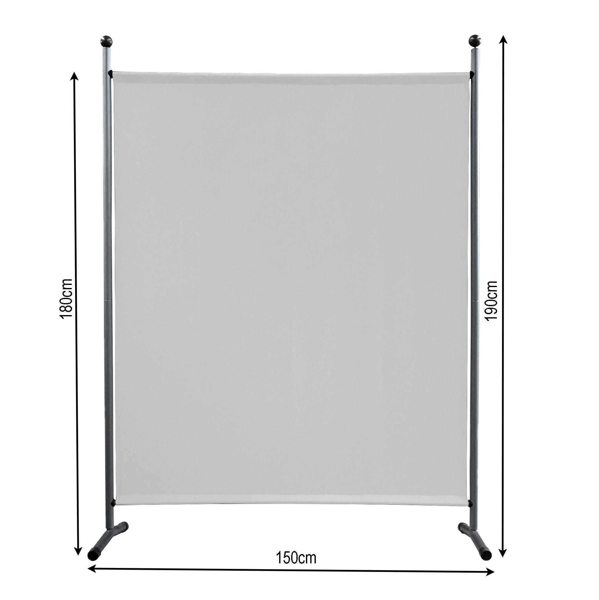PARAVENT 1-tlg. 150x190 cm Weiß - Weiß, Metall (150/190cm) - QUICK STAR