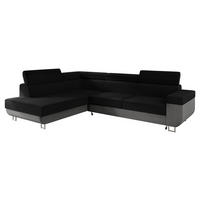 ECKSOFA Fonti, Seite: Links - Schwarz, Holz/Textil (253/188cm) - MIRJAN24