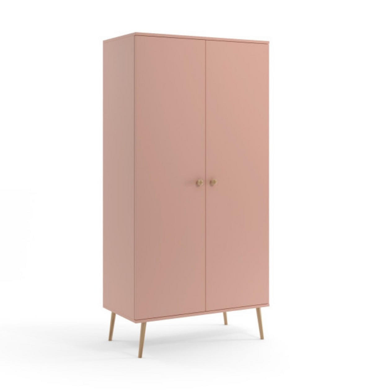 SCHRANK Rosa Boho Tiefe Holzbeine 5 Regale Mit Regalen - Rosa, Holzwerkstoff (87/212/41cm) - Sepro Meble