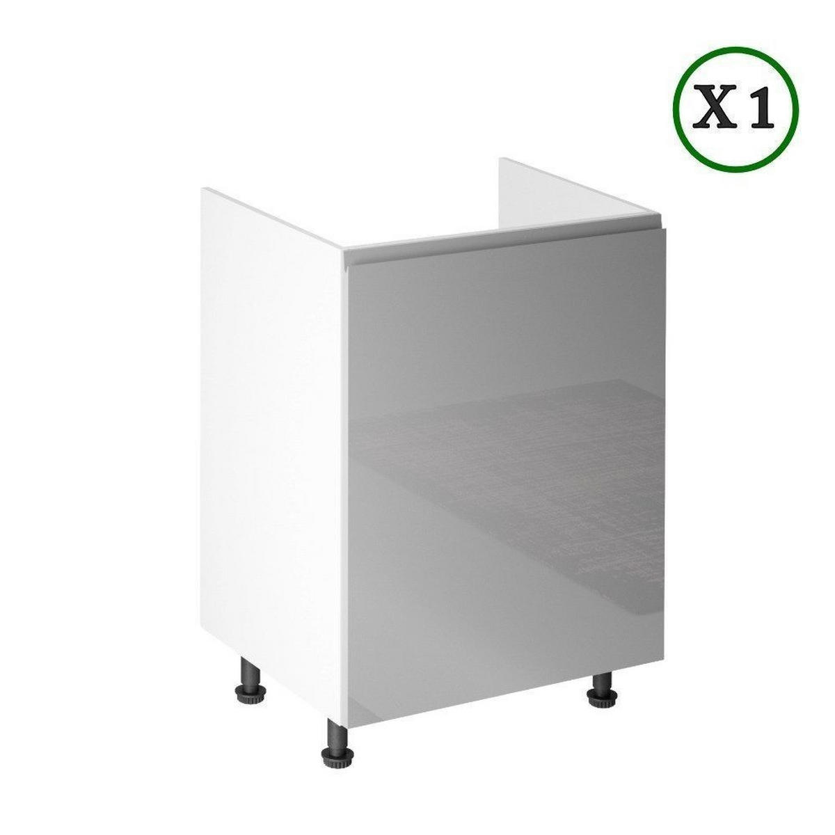 WINKELKÜCHE 300 x 210 cm - Aspen K31- M300 R - in Grau/Hochglanz - Grau, Holz/Holzwerkstoff (300/212/240cm)