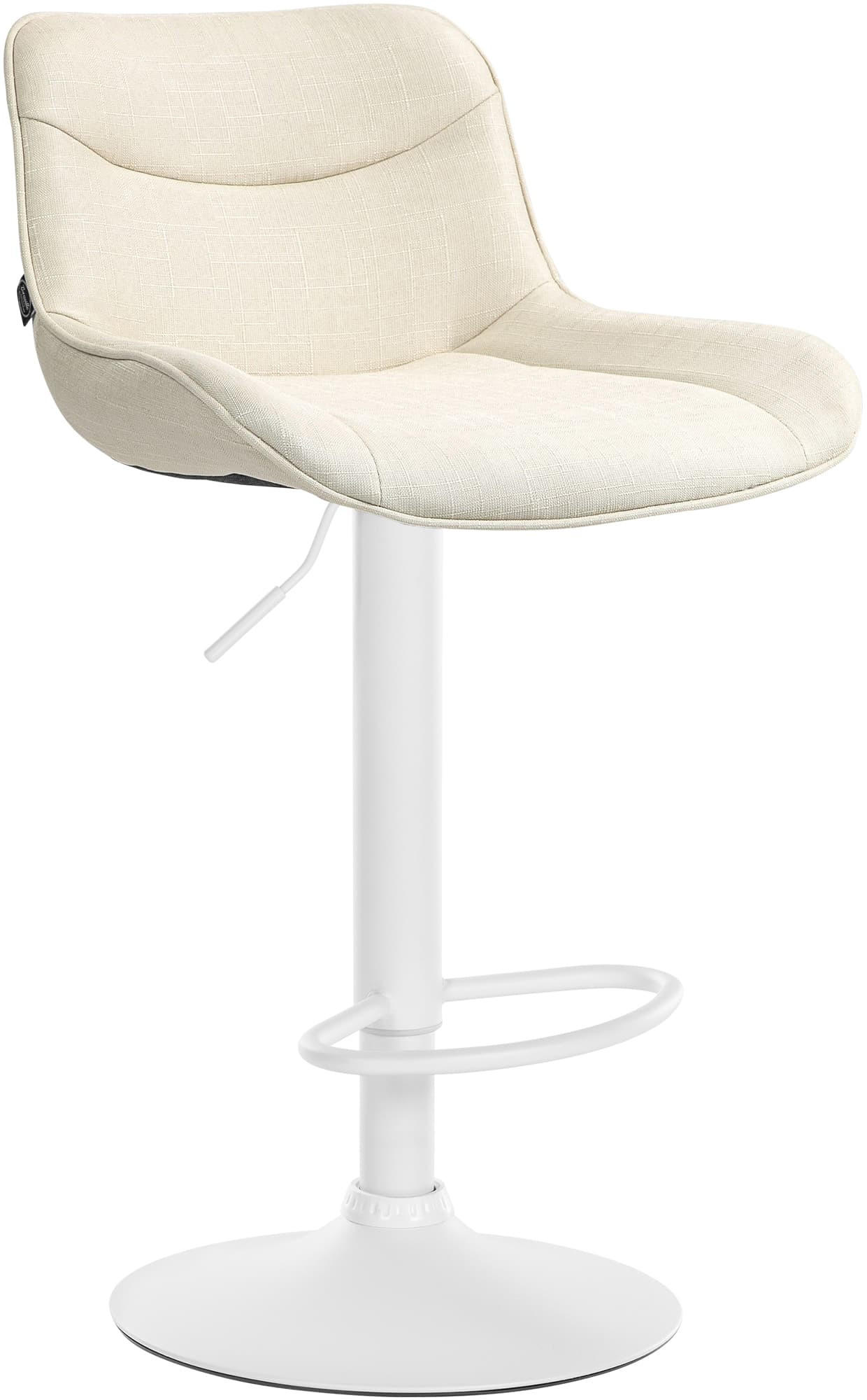 BARHOCKER Stoff creme - Creme/Weiß, Textil/Metall (49/85/51cm) - CLP
