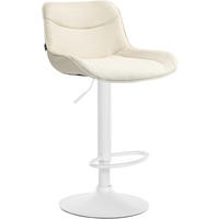 BARHOCKER Stoff creme - Creme/Weiß, Textil/Metall (49/85/51cm) - CLP