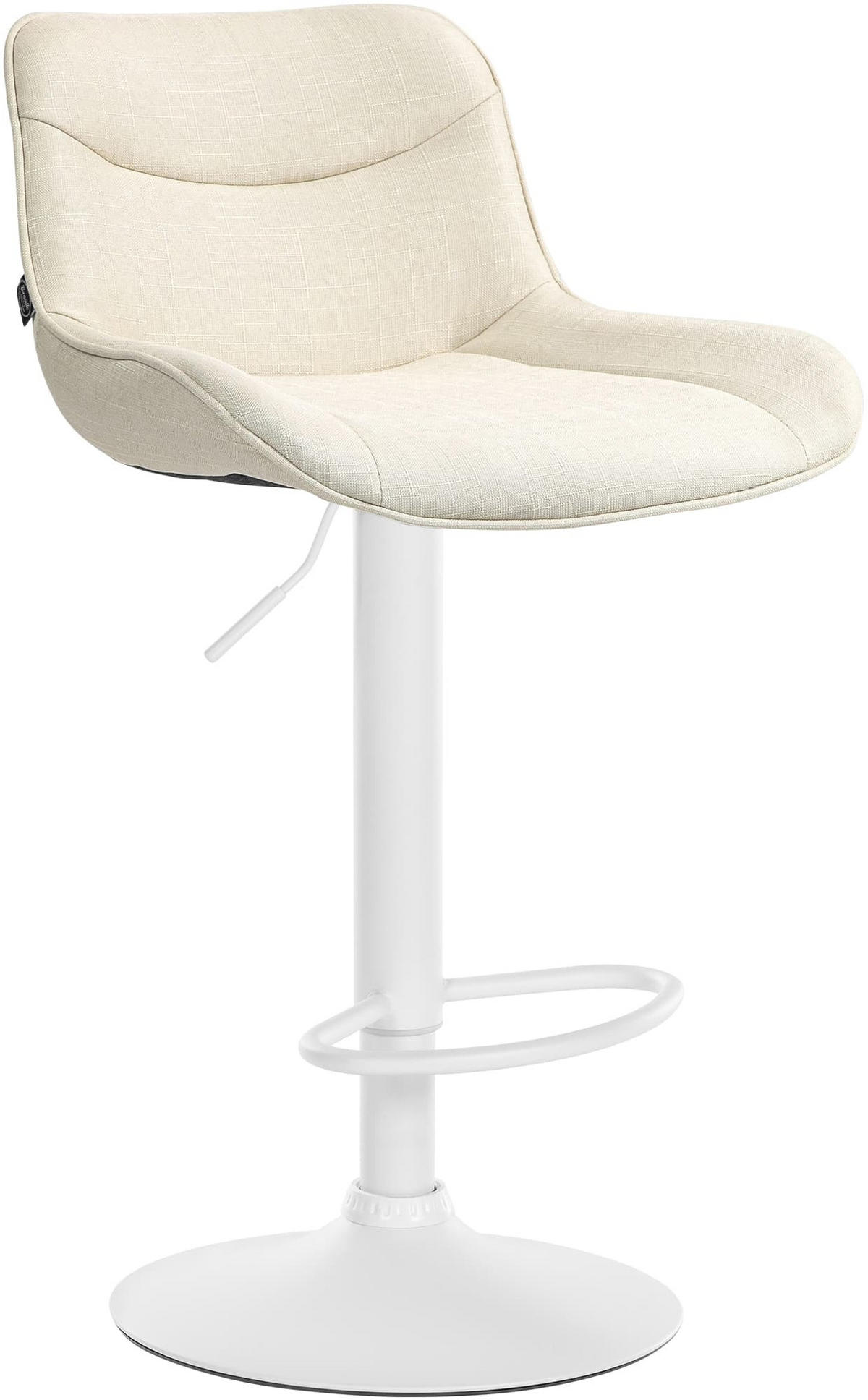 BARHOCKER Stoff creme - Creme/Weiß, Textil/Metall (49/85/51cm) - CLP