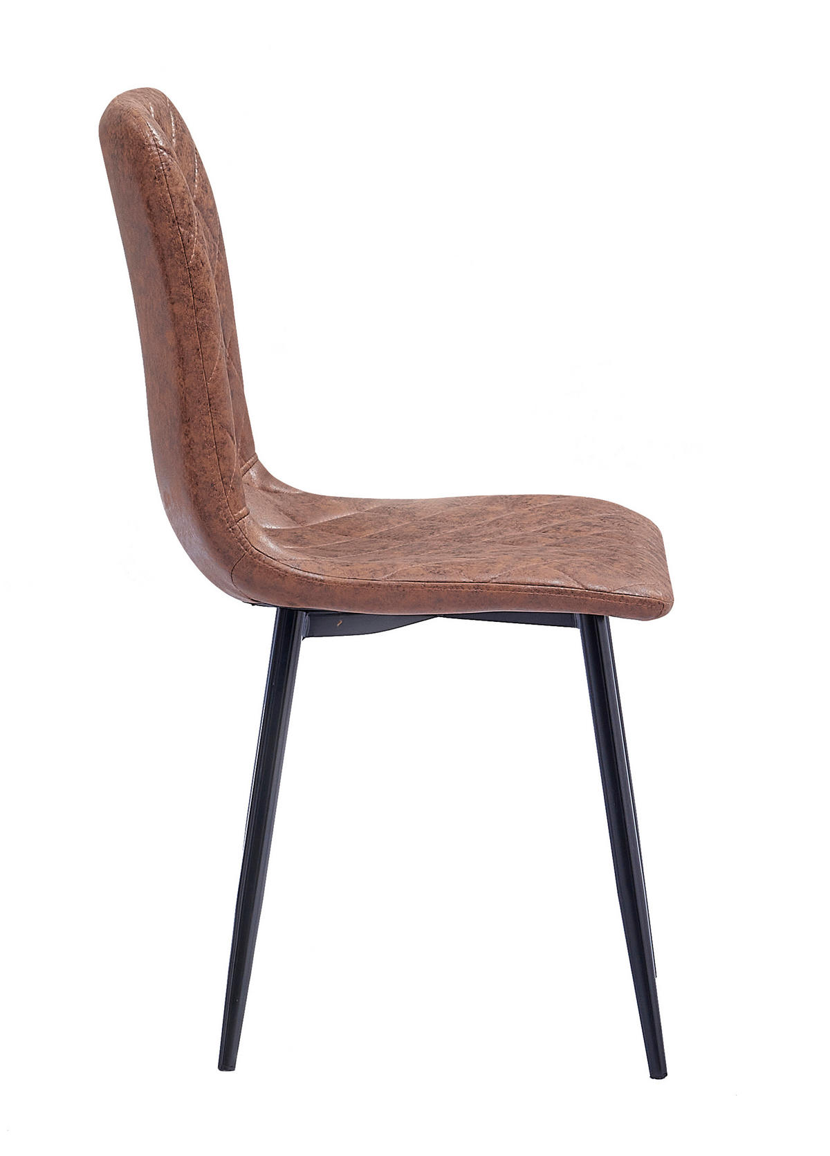 SCHALENSTUHL LUNA - Dunkelbraun/Schwarz, Textil/Metall (43/88/55cm) - SAM