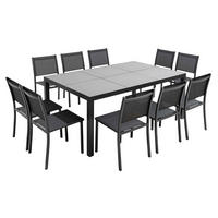 GARTENSET 11-tlg., Grau - Grau, Metall - Oviala