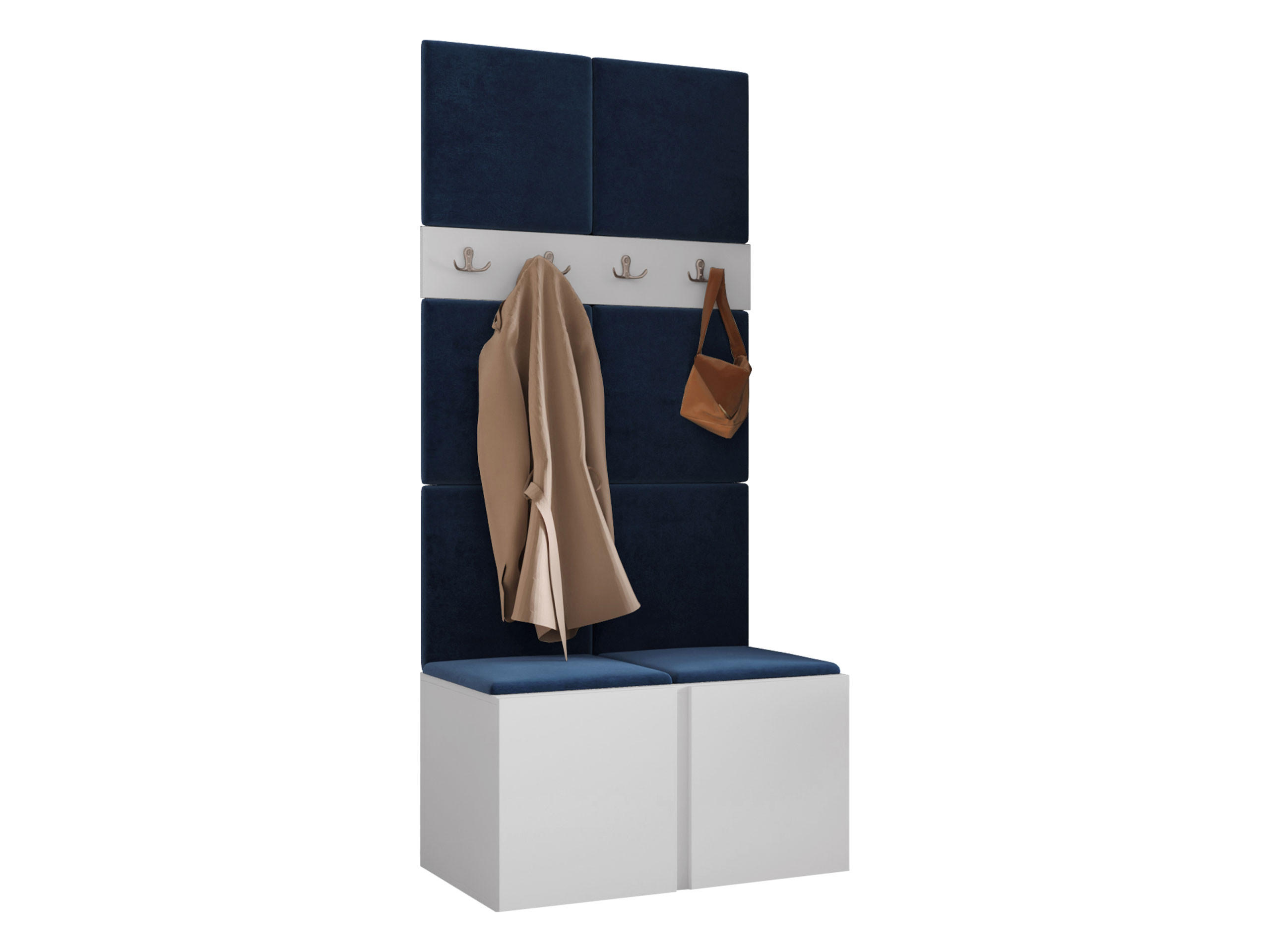 Mirjan24 Garderoben-Set Weiß, Blau 84x186x46 cm