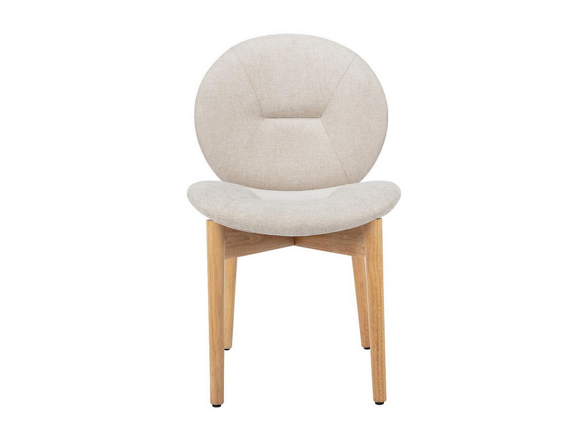 STUHL 6er-Set - Stoff & Kautschukholz - Beige - ISADIO - Beige, Textil (59.5/83/50.5cm) - Vente-Unique