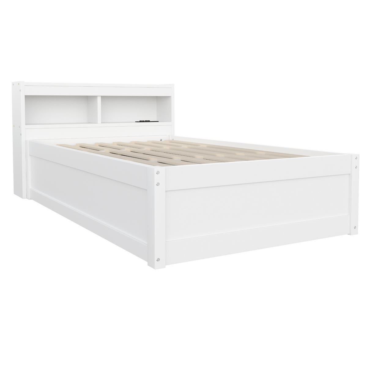 STAURAUMBETT 90/200 cm DE-32627 mit LED Weiß - Weiß, Holzwerkstoff (90/200cm) - ComfortXL
