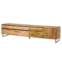 LOWBOARD Wildeiche 235x43x52 natur geölt WIEN #206 - Naturfarben, Holz (43/52/235cm) - Massivmoebel24