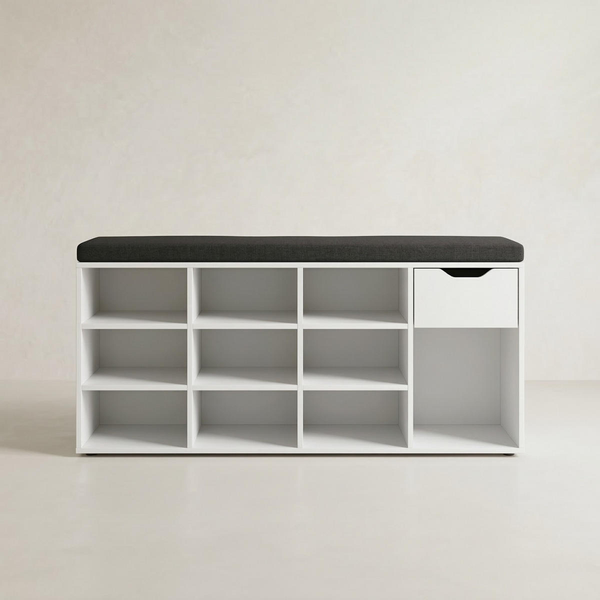 SCHUHSCHRANK Kado 104/50/30 cm Sitzbank - Weiß, Holzwerkstoff (104/50/30cm) - BOXIMO