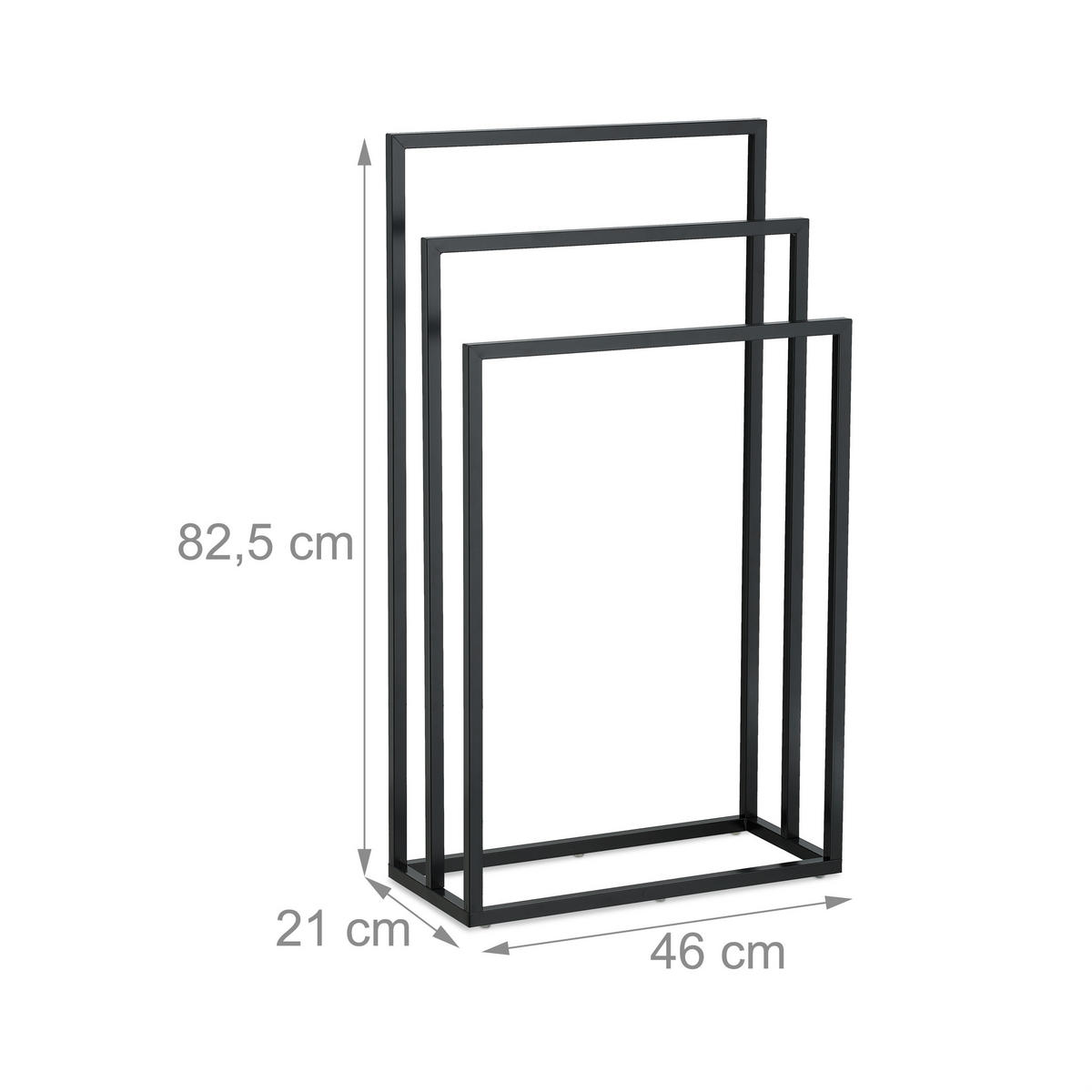 HANDTUCHSTÄNDER - Schwarz, Metall (46/82.5/21cm) - Relaxdays