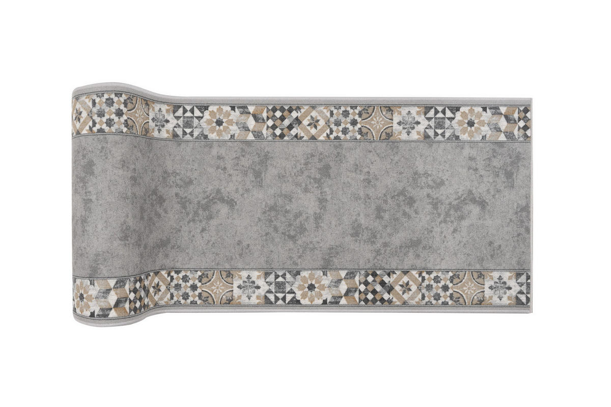 TEPPICHLÄUFER Anti-Rutsch Grau rutschfest Gummiunterlage 100/100 cm - Grau, Textil (100/100cm) - Tapiso