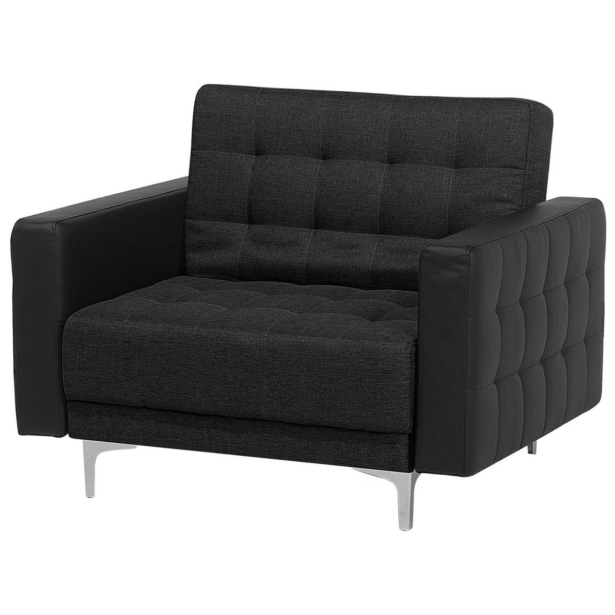 SESSEL Polsterbezug graphitgrau Aberdeen - Silberfarben/Graphitfarben, Textil (106/83/88cm) - Beliani