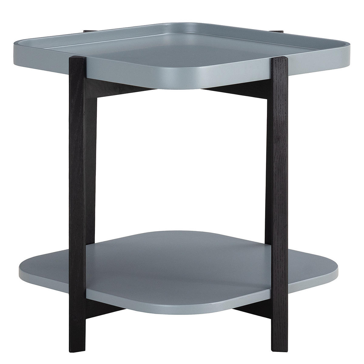 BEISTELLTISCH - Eiche massiv / MDF - Blaugrau/Schwarz, Holz/Holzwerkstoff (57/57/55cm) - home24