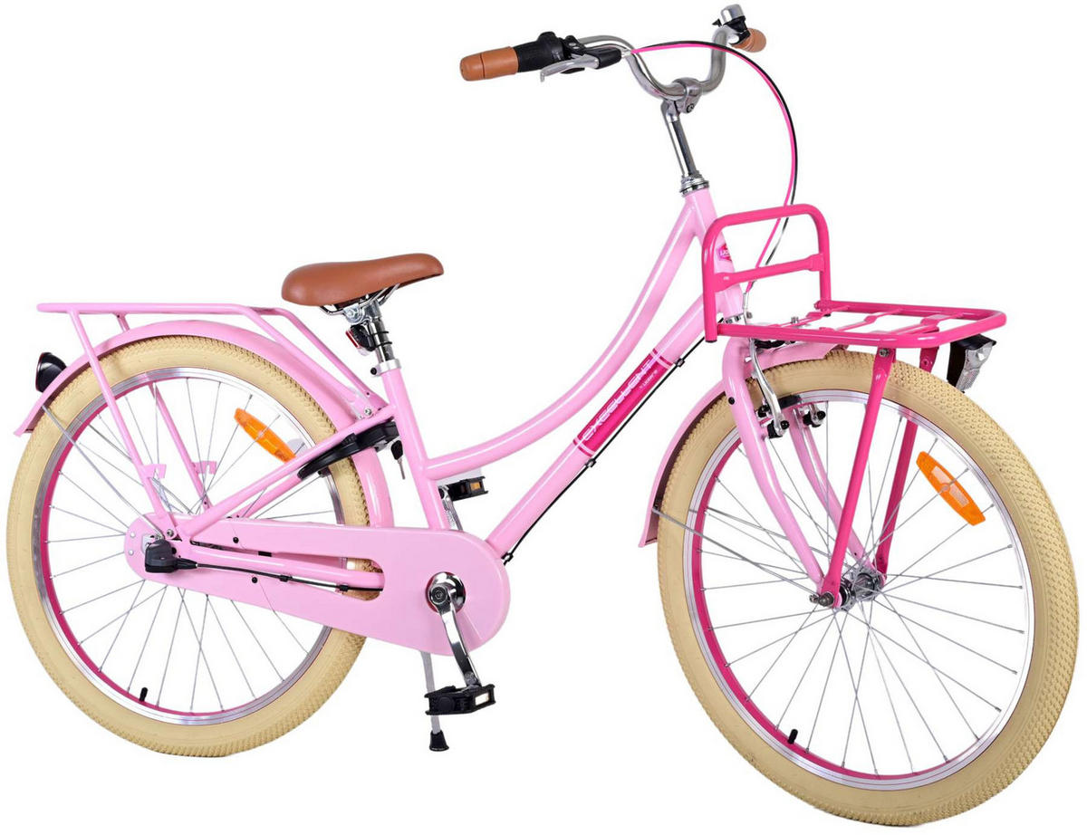 KINDERFAHRRAD Excellent - Mädchen - 24 Zoll - 3 Gänge - Rücktritt + Handbremse - Rosa - Rosa, Metall (65cm) - TPFSports
