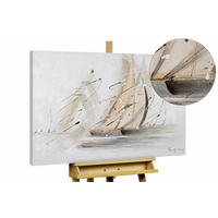 ACRYLBILD HANDGEMALT 100/75 cm - Beige/Grau, Holz/Textil (2/75cm) - KUNSTLOFT