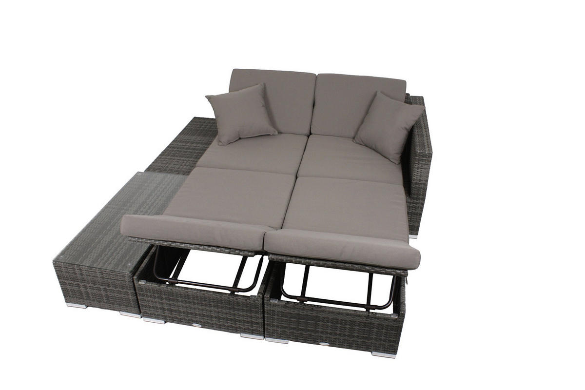 GARTENLOUNGESET Uwe grau Gartengarnitur - Grau, Kunststoff - DELUKE